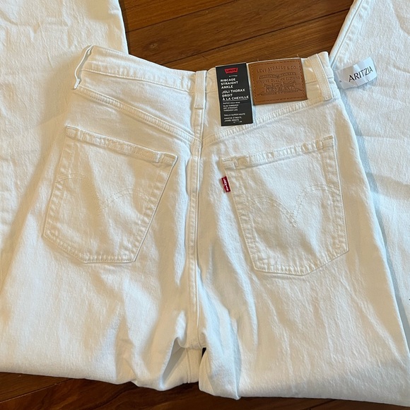 Levi ribcage straight white jeans 27 - Picture 4 of 6